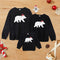 Christmas family clothing family of three cartoon bear printed round neck long sleeve sweater parent-child series